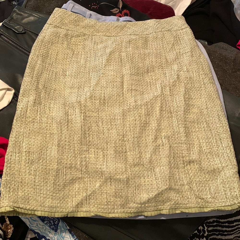 Ann Taylor green tweed skirt, 4P